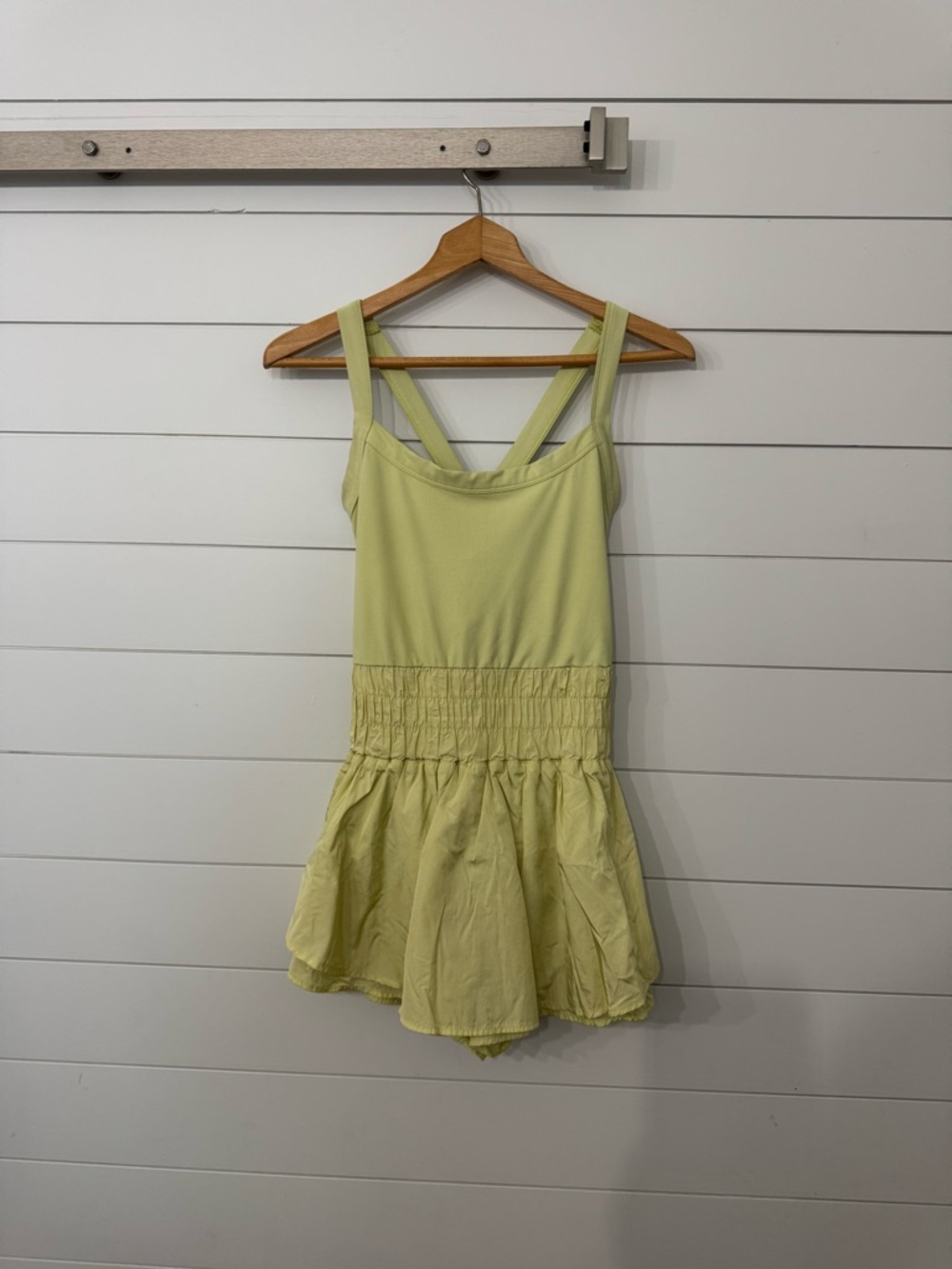 Women’s Light Green One-Piece Romper with Smocked Waist